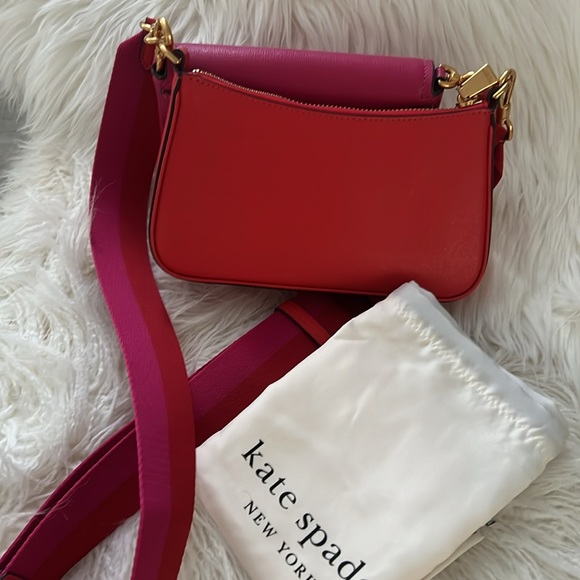 Kate Spade double bag color block crossbody Soffiano leather bag - Picture 8 of 13